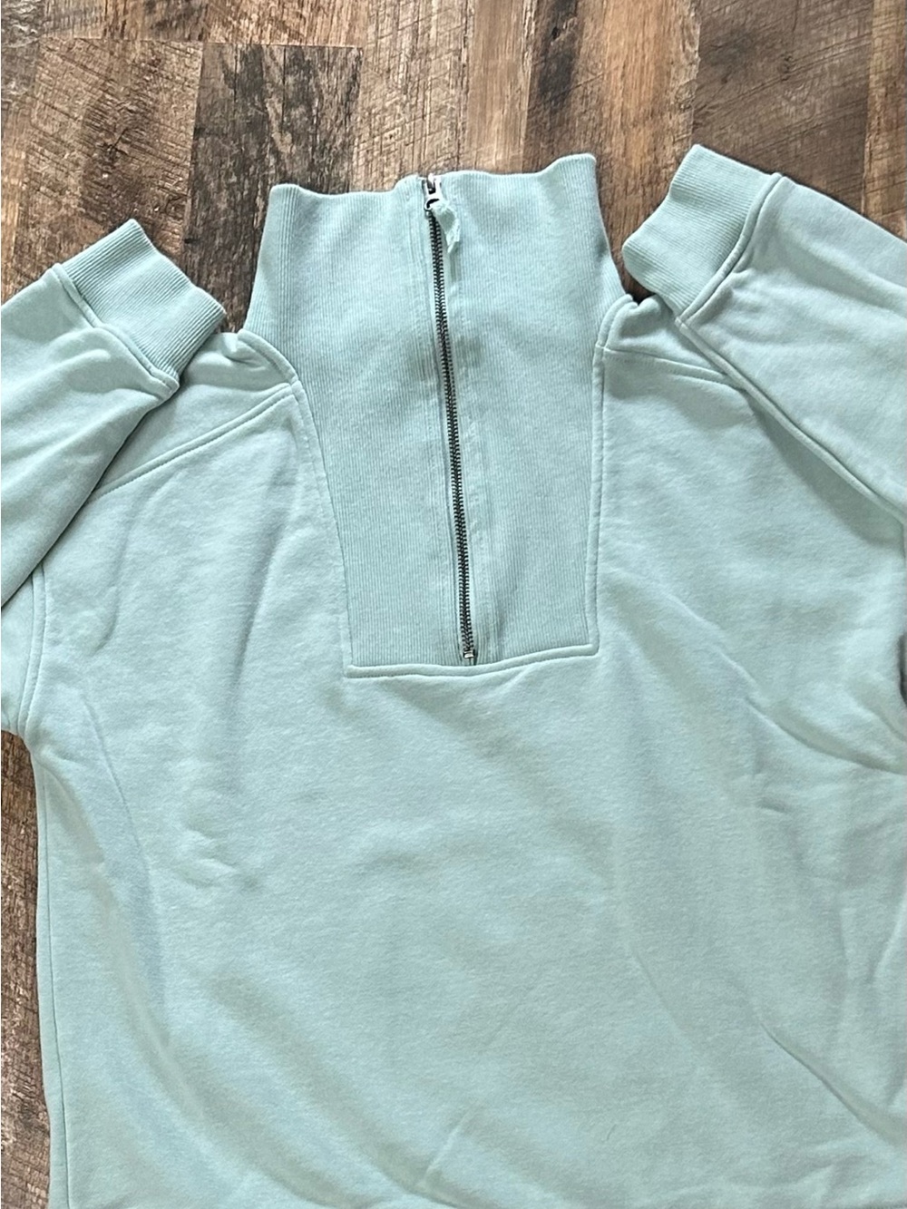 Women’s Half-Zip Mock Neck Sweater in Light Mint